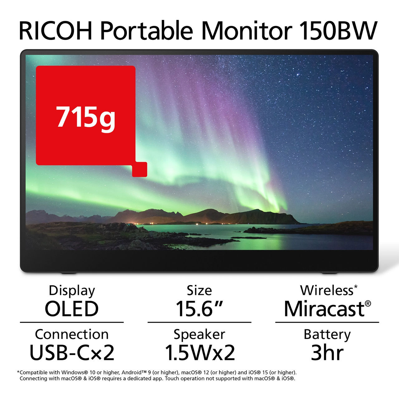 Ricoh 150BW / 15.6 FullHD OLED