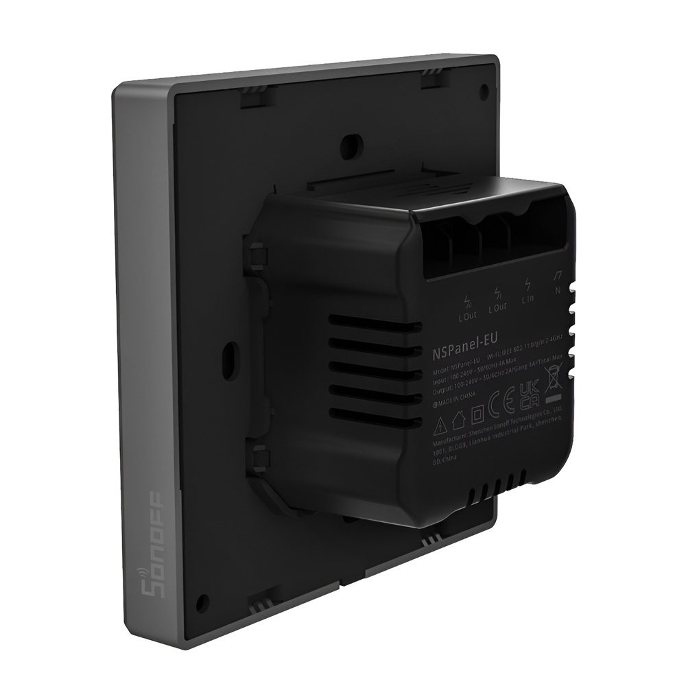 Sonoff Wi-Fi Dual-Channel Smart Scene Wall Switch NSPanel / Neutral Black