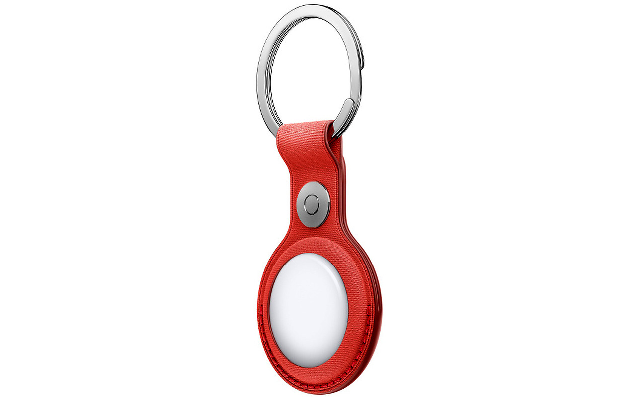 Apple AirTag FineWoven Key Ring Coral