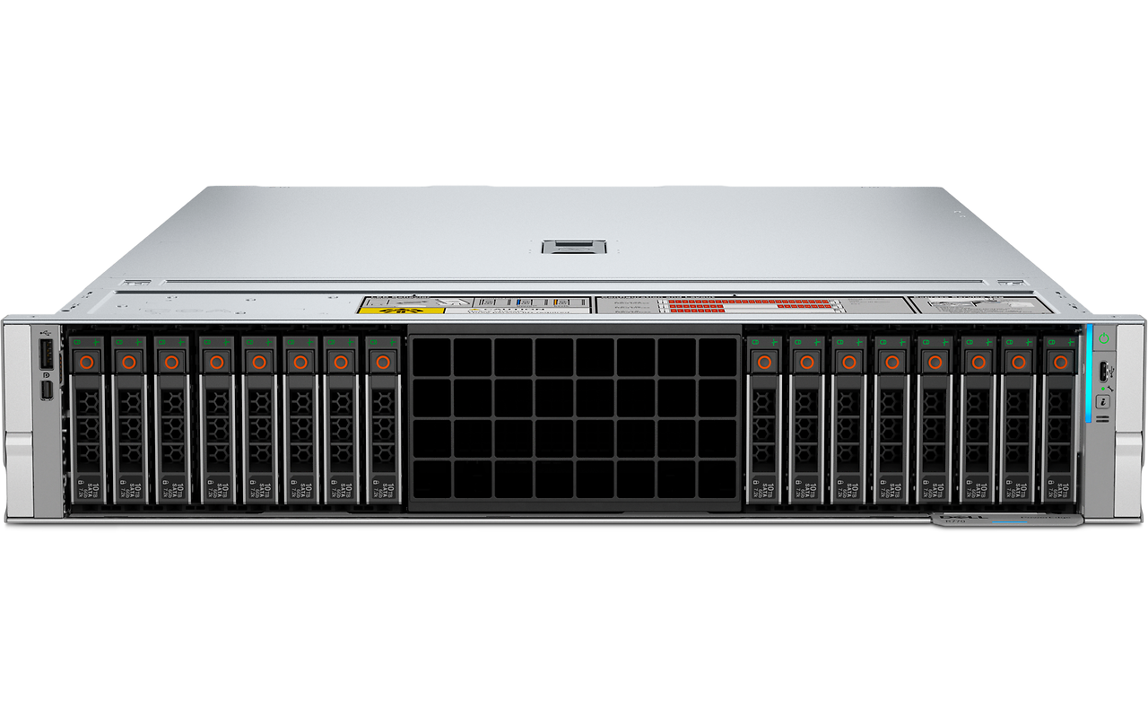 DELL PowerEdge R770 8x2.5 / 2x Xeon 6 Efficient 6780E / 8x 64GB DDR5 RDIMM / 8x 1.6TB NVMe / iDRAC10 / 2+0 1500W