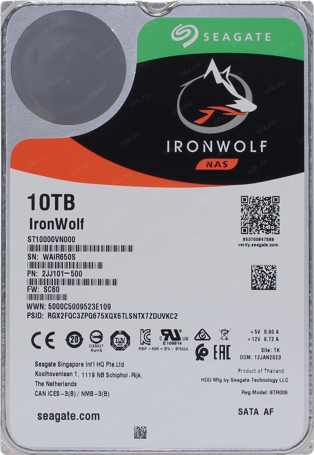 Seagate IronWolf ST10000VN000 / 10.0TB SATA 256MB