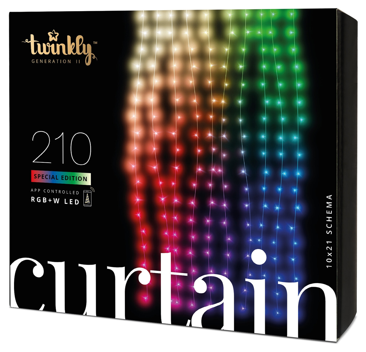 Twinkly Curtain RGBW 210 Gen II 1.45 х 2.1m / TWW210SPP-TEU