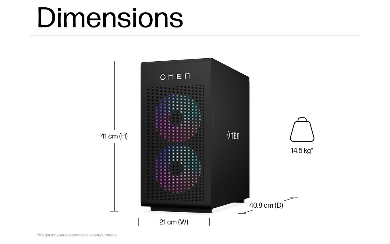 OMEN by HP 35L / Core Ultra 9 285K / 64GB DDR5 / 4TB NVMe / GeForce RTX 5080 16GB GDDR7 / 1000W PSU / Windows 11 Advanced