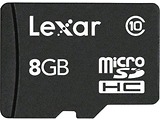 Lexar microSDHC Class 10 8GB + SD adapter
