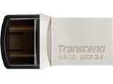 USB Transcend JetFlash 890 64GB / OTG / USB3.1 + Type-C / Silver