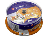 Printable 25*Cake DVD-R Verbatim, 4.7GB, 16x, full ID branded, 43538