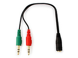 Cable Cablexpert CCA-418 / 3.5 mm 4-pin socket to 2 x 3.5 mm stereo plug adapter