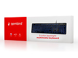 Keyboard Gembird KB-UML3-01 / Multimedia / Silent / 3-color backlight / Black