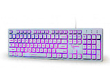 Keyboard Gembird KB-UML3-01 / Multimedia / Silent / 3-color backlight / White