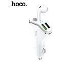 Hoco E47 Car Charger With Wireless Headset / White
