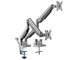 Brateck LDT34-C024U Dual Monitors Performance Gas Spring Aluminum Monitor Arm with USB 3.0 / Silver