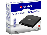 Verbatim 98938 External Slimline CD/DVD Writer / Black