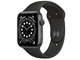 Apple Watch Series 6 GPS 44mm Space Gray Aluminum Case with Black Sport Band / Black