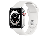 Apple Watch Series 6 GPS 40mm Silver Aluminum Case with White Sport Band / White