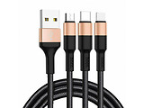 Hoco X26 Xpress one pull three charging cable / Black