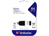 Verbatim NANO USB with Micro USB 64GB 49329 / Black