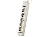 Sven SF-05LU 2 USB 1.8m Surge Protector / White
