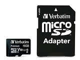Verbatim Premium microSDXC 16GB / SD Adapter / 44082