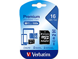 Verbatim Premium microSDXC 16GB / SD Adapter / 44082