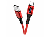 Hoco U79 Admirable smart power off charging data cable Type-C Red