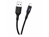 Hoco U79 Admirable smart power off charging data cable for Lightning Black